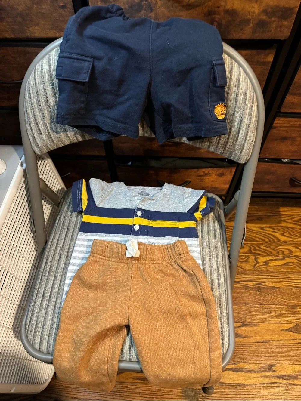 3-Piece Baby Outfit Set - Navy, Yellow, Gray & Tan size 18 months